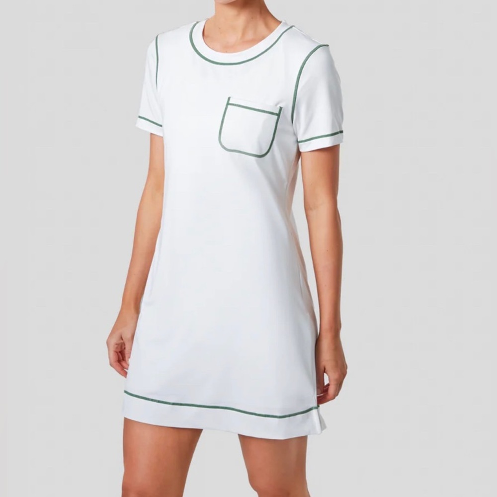 Tuckernuck White Dress with Green Accents